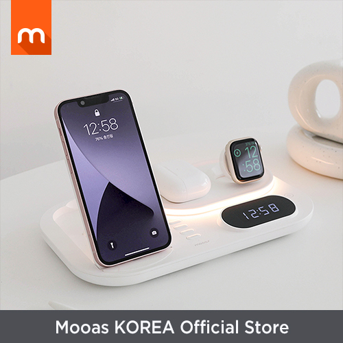 mooas AllRounder 4 in 1 Fast Wireless Charging Nightlight Clock