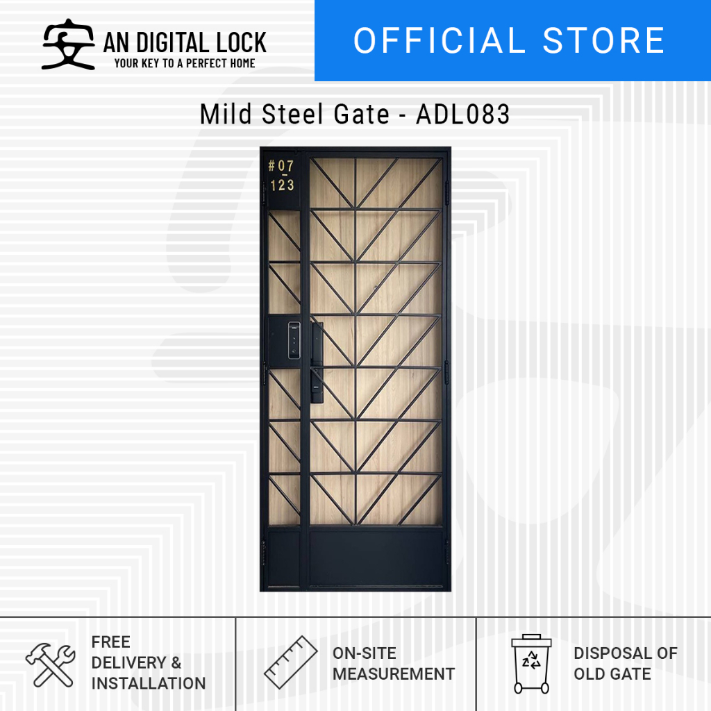 Mild Steel HDB Metal Gate (ADL083) AN Digital Lock Shopee Singapore