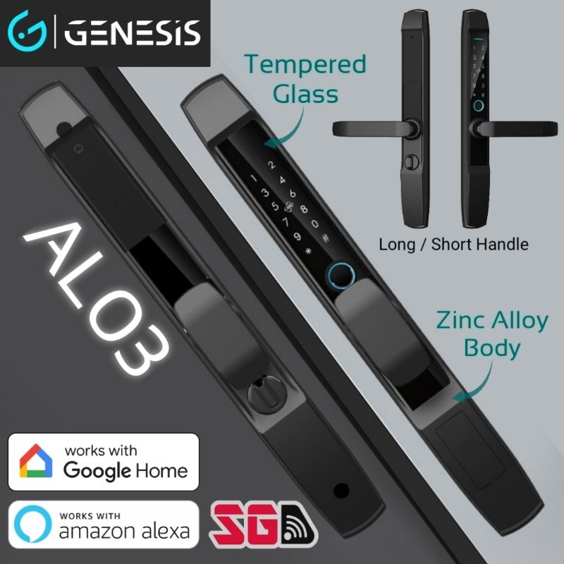 🇸🇬FREE Installation🇸🇬 GENESIS AL03 Narrow Mortise App Biometric Digital ...