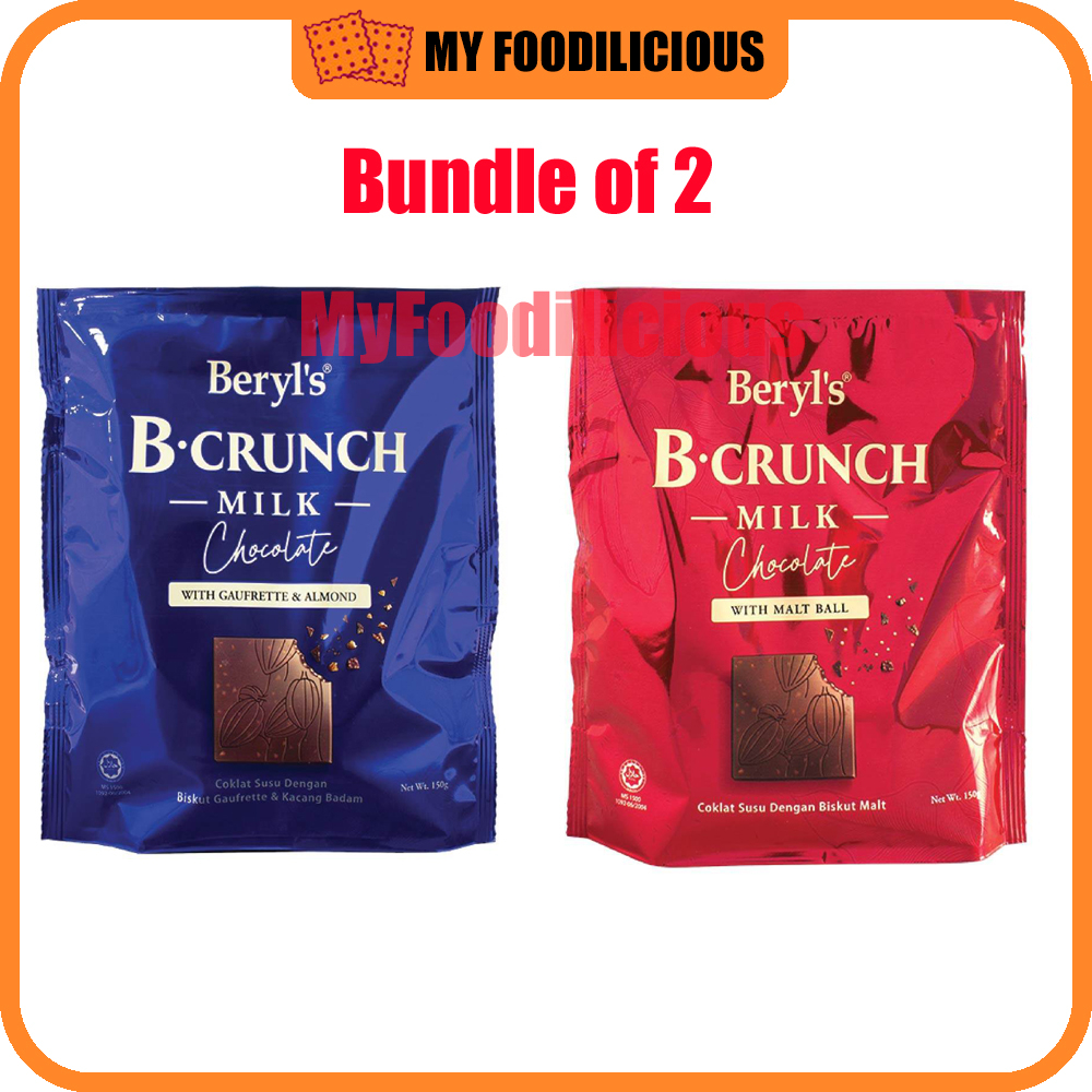 Beryl's B Crunch Milk Chocolate With Malt Ball/ With Gaufrette & Almond ...