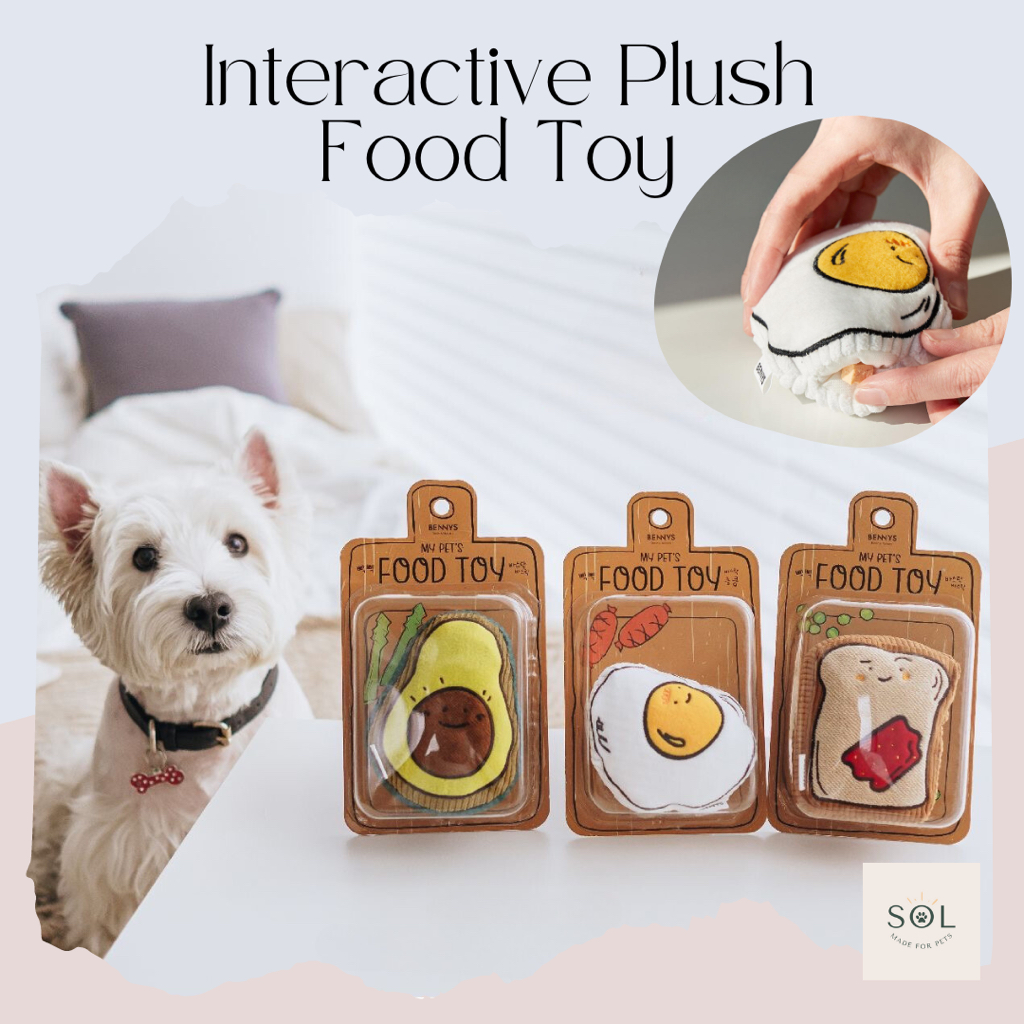 [SG Local Stock] Interactive squeaky crinkly plush dog toy Brunch