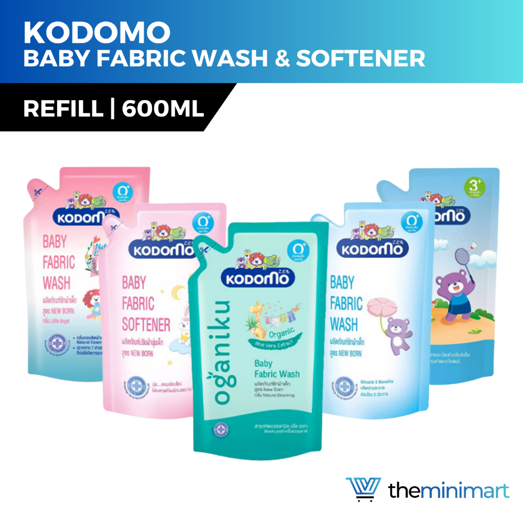 KODOMO Baby Fabric Wash & Softener Refill 600ml Little Angel