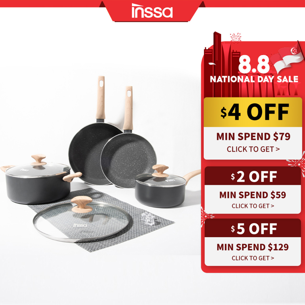 INSSA Non Stick Saucepan/Wok/Soup Pot/Frying Pan NonPFOA Induction