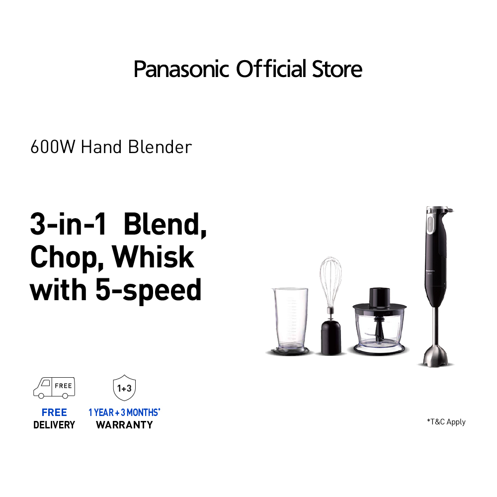 Panasonic MXSS1BSP 3in1 Hand Blender Whisk Chopper (600W) Shopee