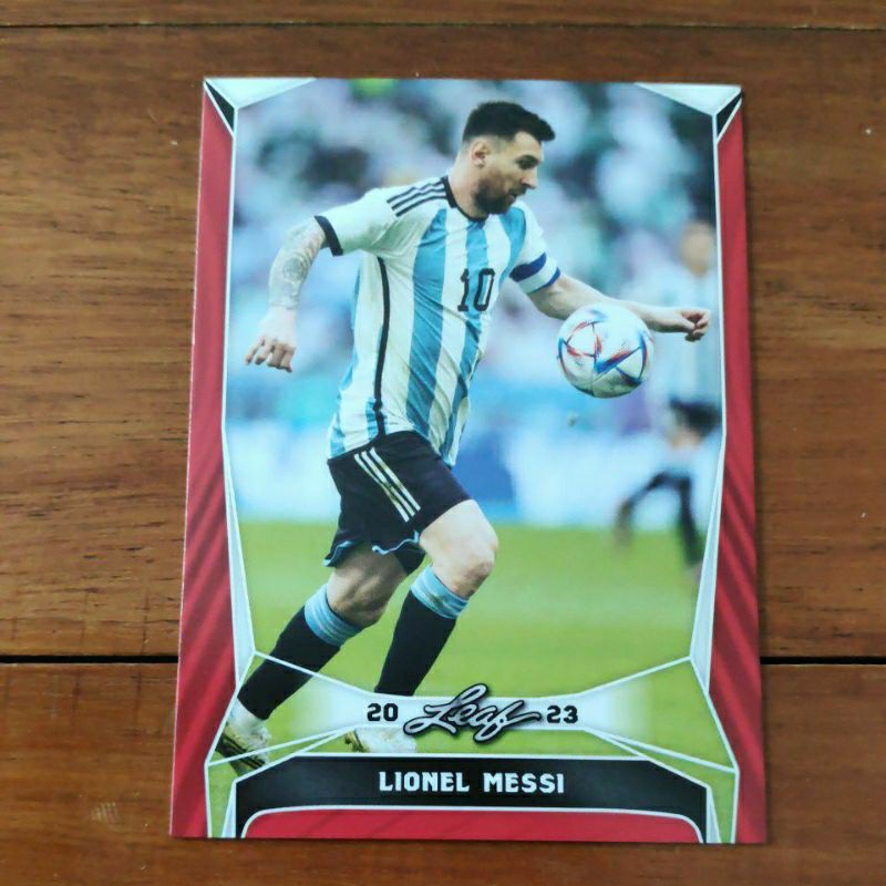 Lionel Messi Red Parallel Leaf Soccer Card | Shopee Singapore