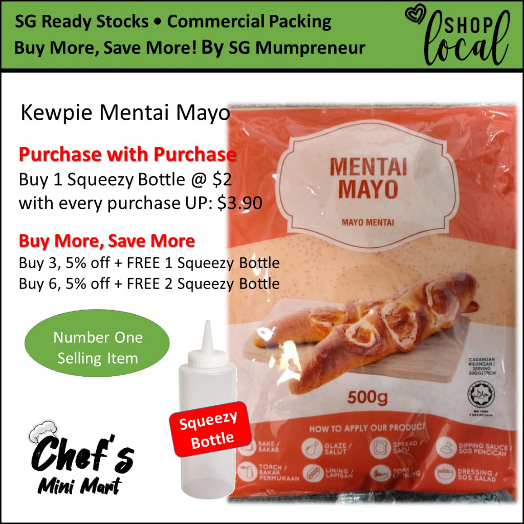 [HALAL] [SG Stocks] Kewpie Mentaiko Mayonnaise 500ml Mentai Mayo