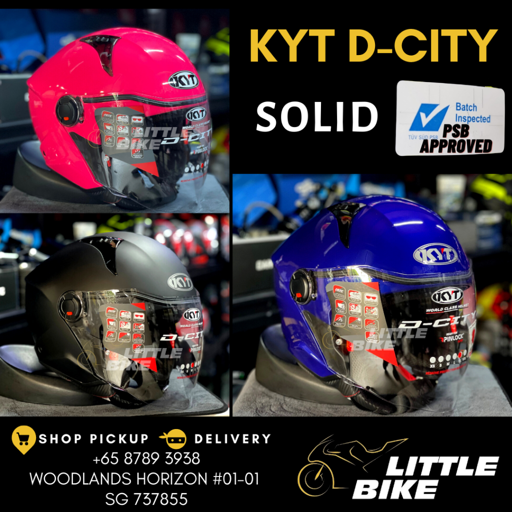 [SG SELLER] PSB Approved KYT D-City open face motorcycle riding helmet ...