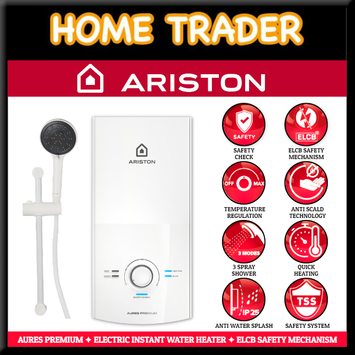 ARISTON ELECTIC INSTANT WATER HEATER BUILT IN ELCB AURES PREMIUM ...