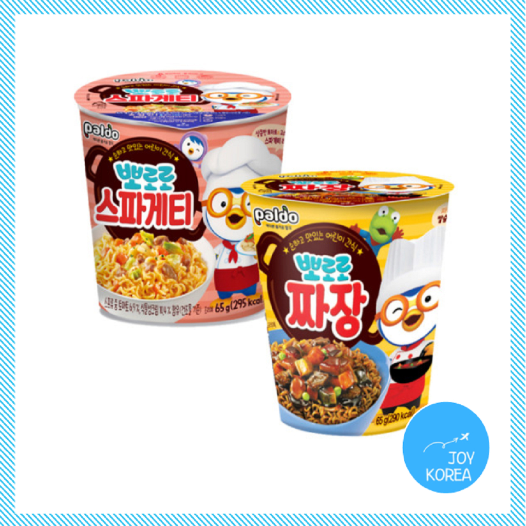 [Paldo] Pororo Low-salt Instant Noodles Cup 65g (Jjajang/Spaghetti ...