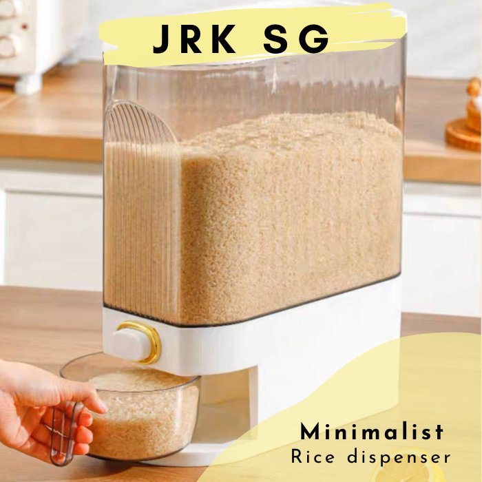 🇸🇬Minimalist living Rice dispenser | Measurable container | Transparent ...