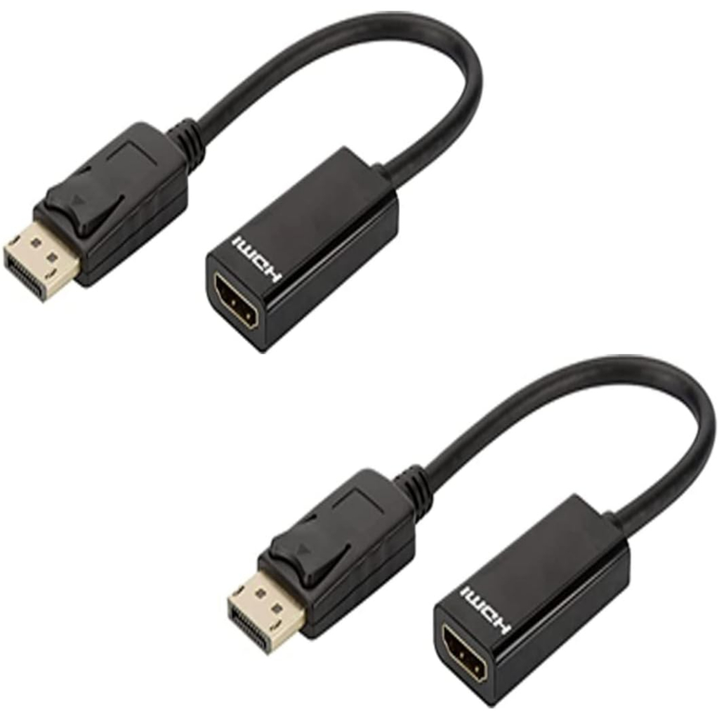 DisplayPort to HDMI Adapter 4K (2 Packs) Resolution GoldPlated DP