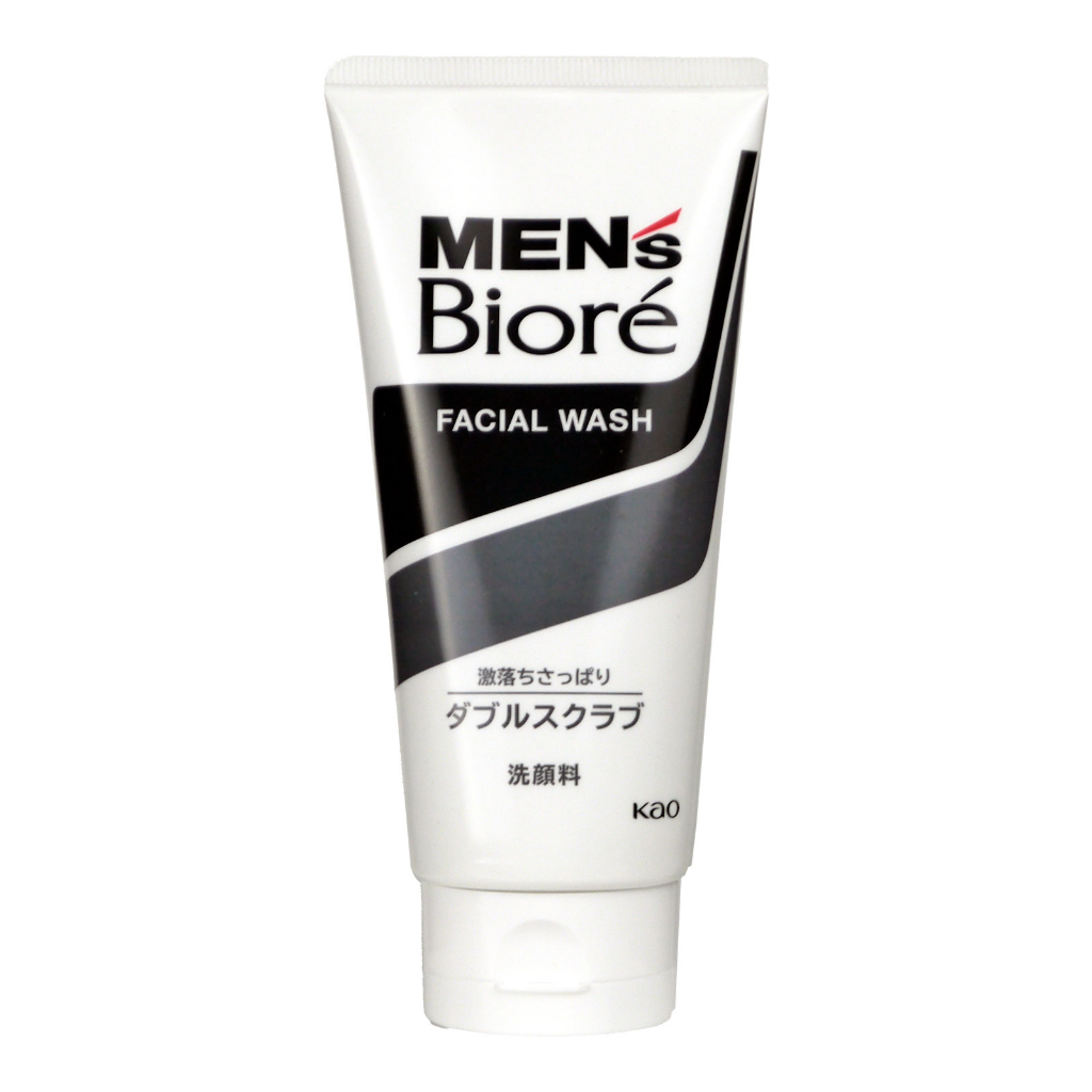 Men‘s Biore Gesichtswaschgel Mit Doppel-Peeling – 130g Für Porentiefe Reinigung