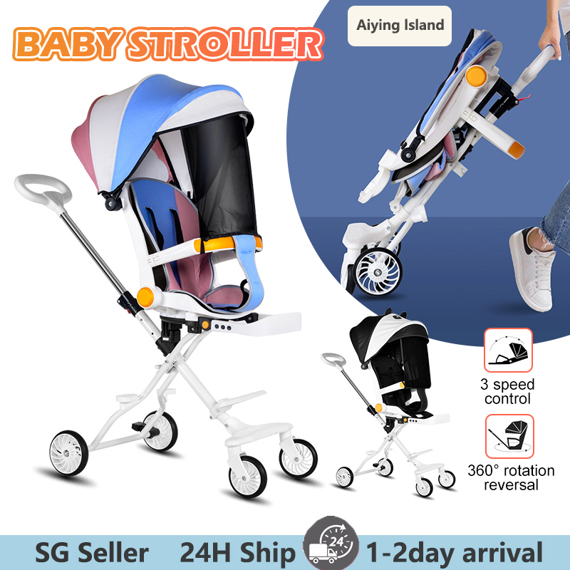 🔥SG🔥 Travel Stroller Baby 2 way facing Lightweight Stroller Foldable ...