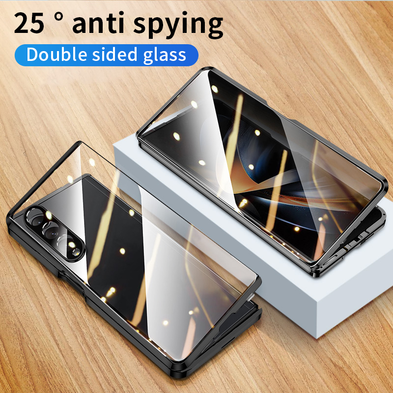 Ultra-thin Aluminum Alloy Full Coverage Privacy Tempered Glass Case For 