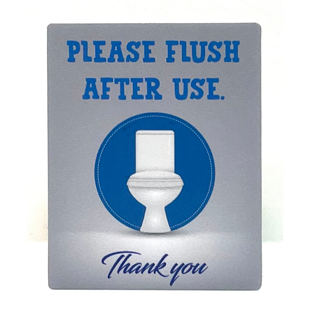 Please Flush After Use Thank You Signage 80mm X 100mm Restroom