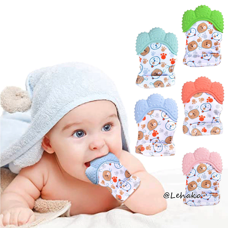 Baby Teething Mittens Silicone Teether Mitten Glove for Baby Toddler ...