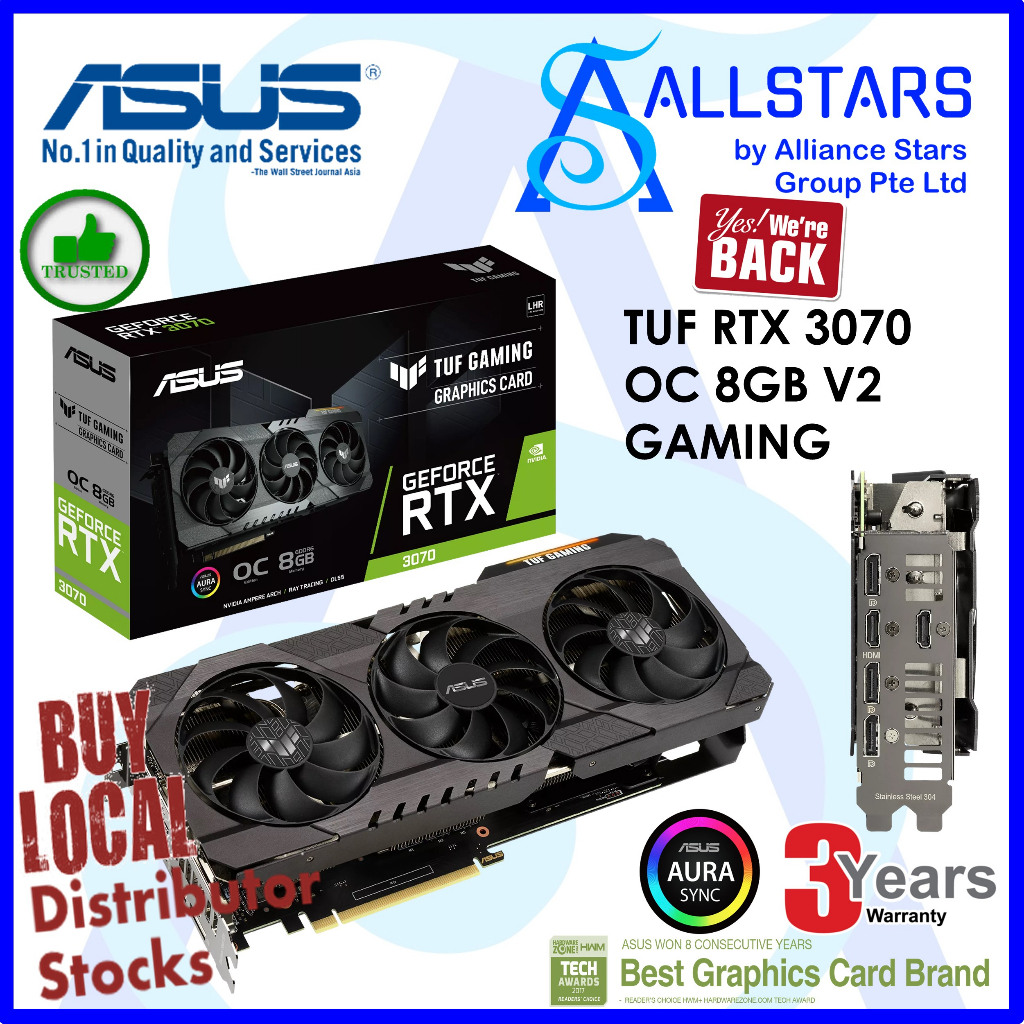(ALLSTARS : GPU PROMO) ASUS TUF RTX 3070 OC 8GB V2 Gaming PCI-Express ...