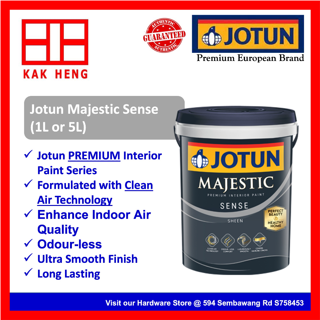 (Free Gift!) Jotun Majestic Sense (5L) Premium Interior Wall Paints