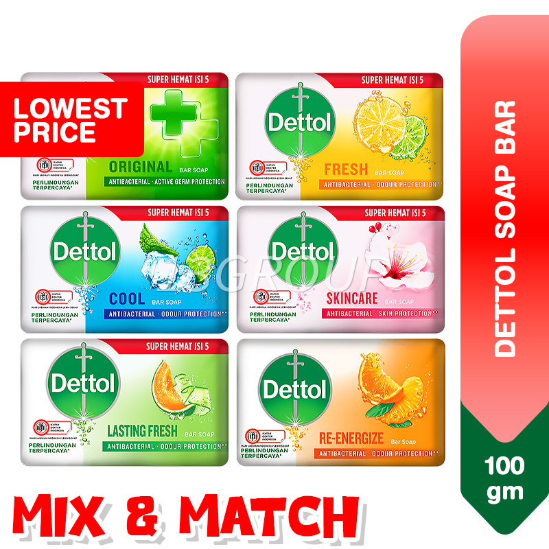 Dettol Antibacterial Soap Bar Cool Fresh Lasting Original Skincare 100g Mix Shopee Singapore 0273