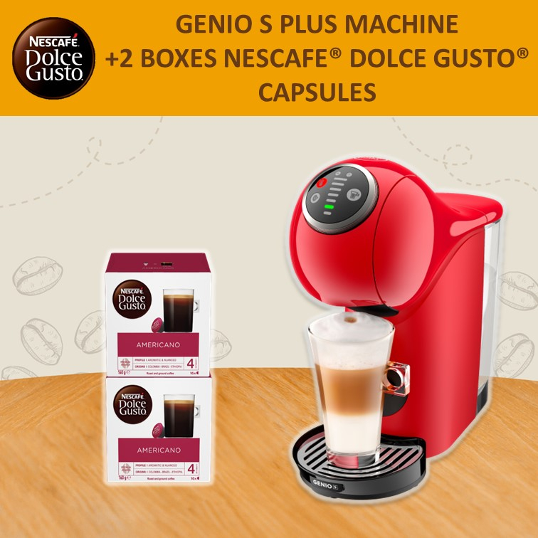 NESCAFE Dolce Gusto Genio S Plus Automatic Coffee Machine With 2 box of NESCAFE Dolce Gusto