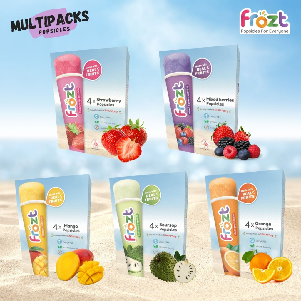 Frozt Popsicle Pack Of 4 [Made with Real Fruits] [Ice Cream Alternative