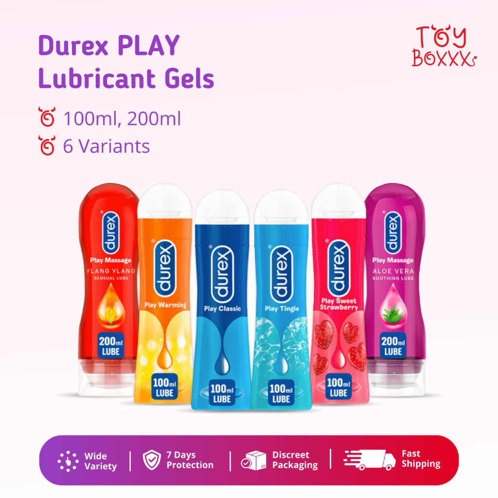 Durex PLAY Lubricant Gels 100/200Ml Tingling, Warming, Strawberry