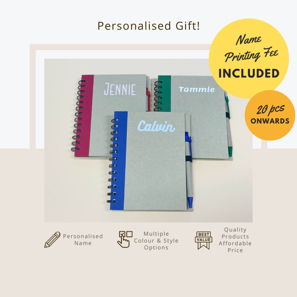 [SG Stock] Personalised Ring Bound Recycled Notebook with Pen Name