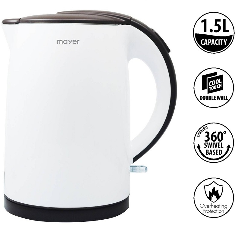 Mayer MMEK15DW Double Wall Electric Kettle 1.5L Shopee Singapore