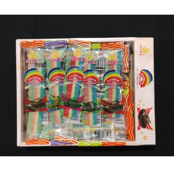 Rainbow Sour Power Belt 320g 40 pcs/box HalalCertified Shopee