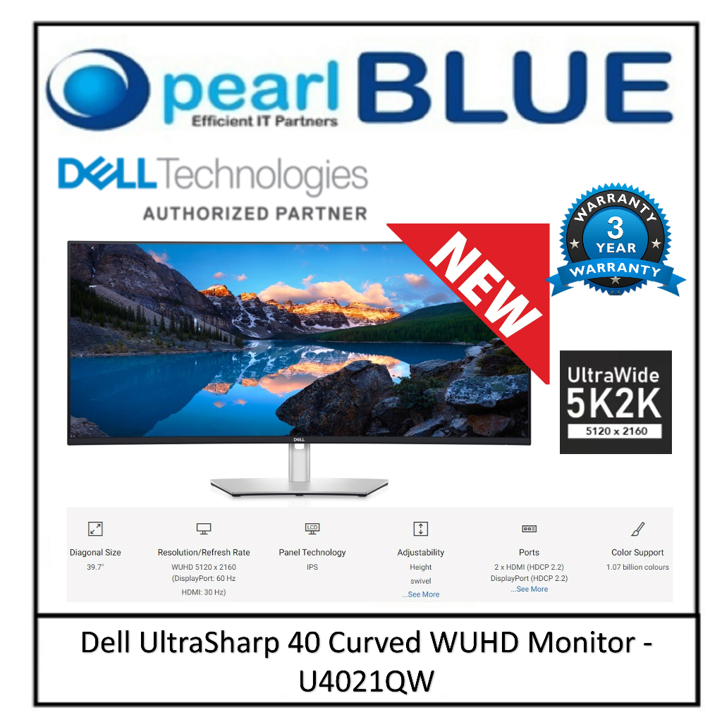 Dell Ultrasharp Curved Wuhd Monitor U Qw Shopee Singapore