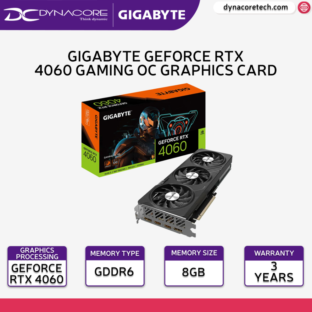 Gigabyte GeForce RTX­­ 4060 / RTX4060 GAMING OC 8G 8GB GDDR6 Graphics ...