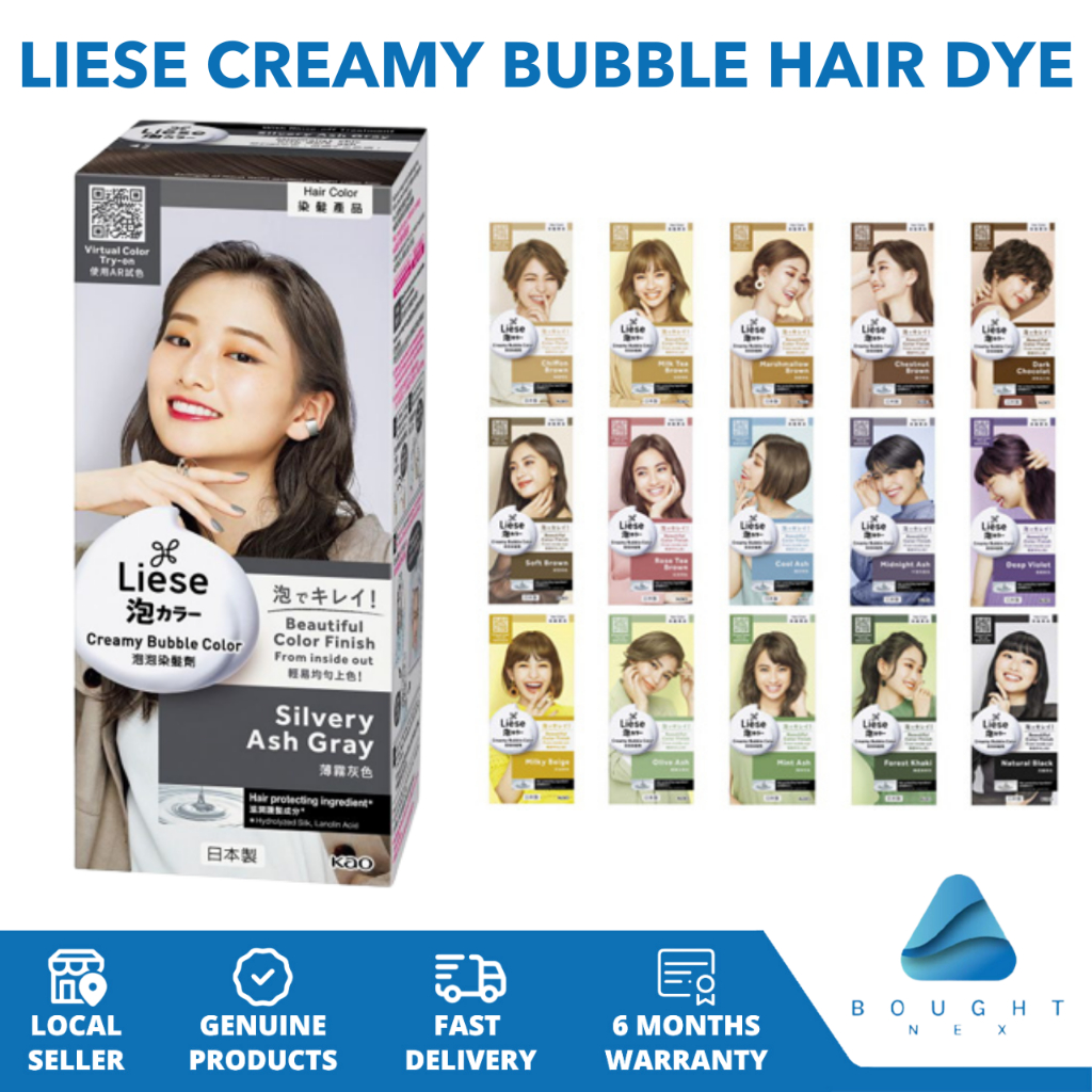 Liese Creamy Bubble Hair Dye Natural Series, Vibrant Colors, Salon