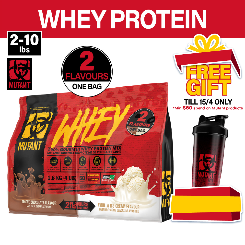 Mutant WHEY 100 Whey Protein, added Digestive Enzymes help Build
