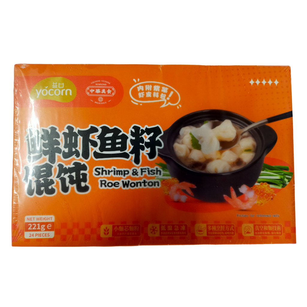 [YOCORN][BUY 1 FREE 1] Shrimp & Fish Roe Wonton 鲜虾鱼籽云吞 (24PCS/225G/PKT ...