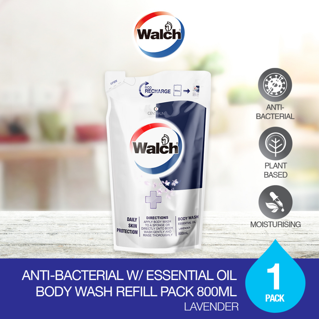 Walch® Anti-bacterial w/ Essential Oil Body Wash Refill Pack 800ml ...