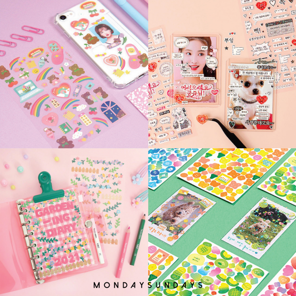 Daiso Korea Deco Sticker Pack (Polco Toploader Deco / Bujo) | Shopee ...