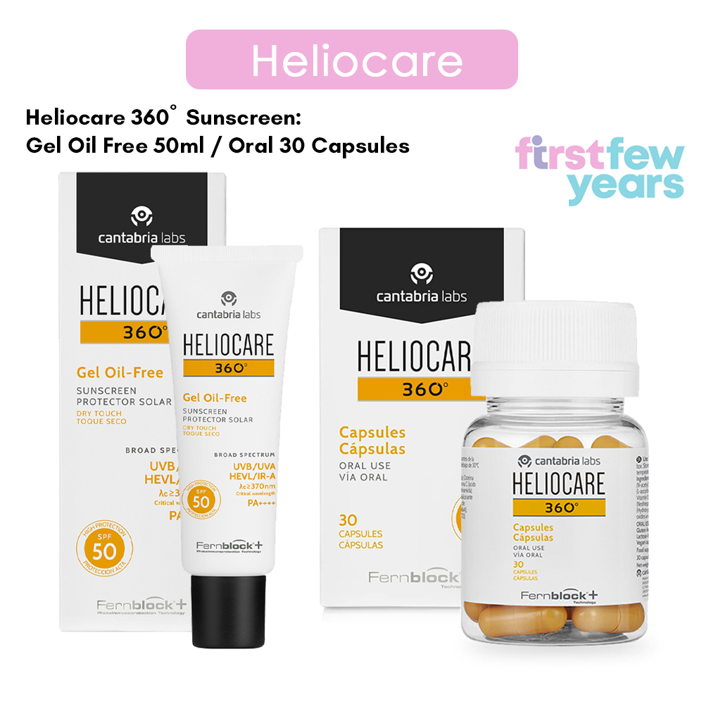 Heliocare 360° Gel Oil-free / Oral Capsules 30 Caps SPF 50 UVA, UVB ...