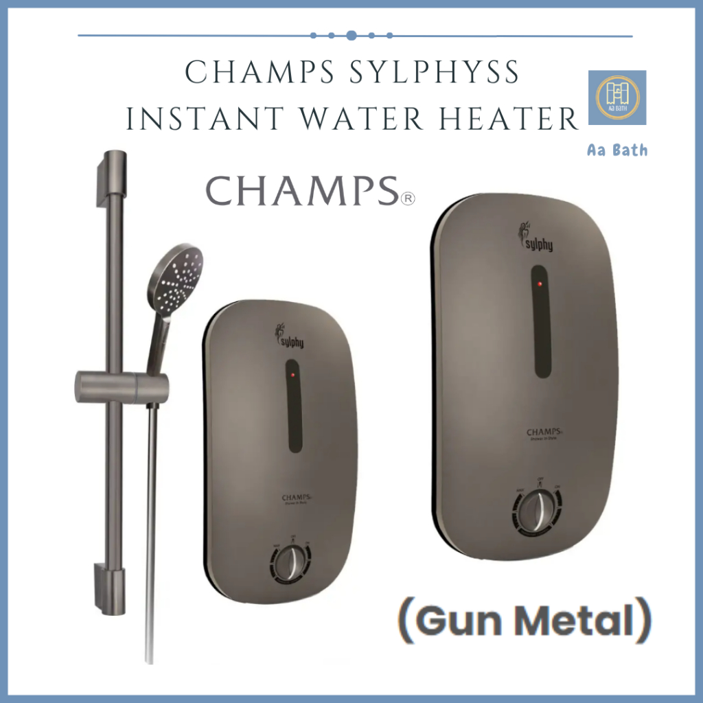 [PUB Approval] New Arrival CHAMPS Gun Metal SYLPHY Instant Water Heater