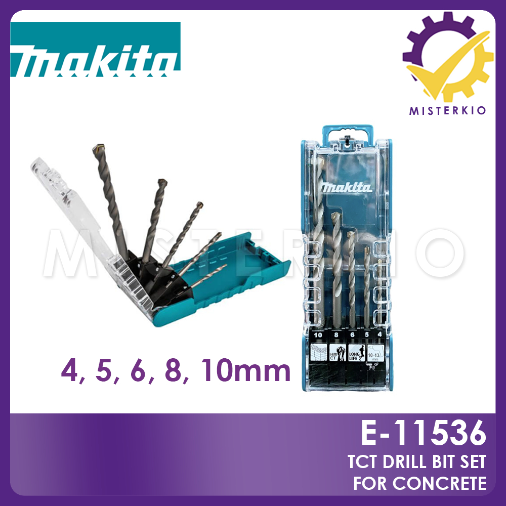 Makita E-11536, 5Pcs TCT Masonry Concrete Drill Bit Straight Shank (4,5 ...