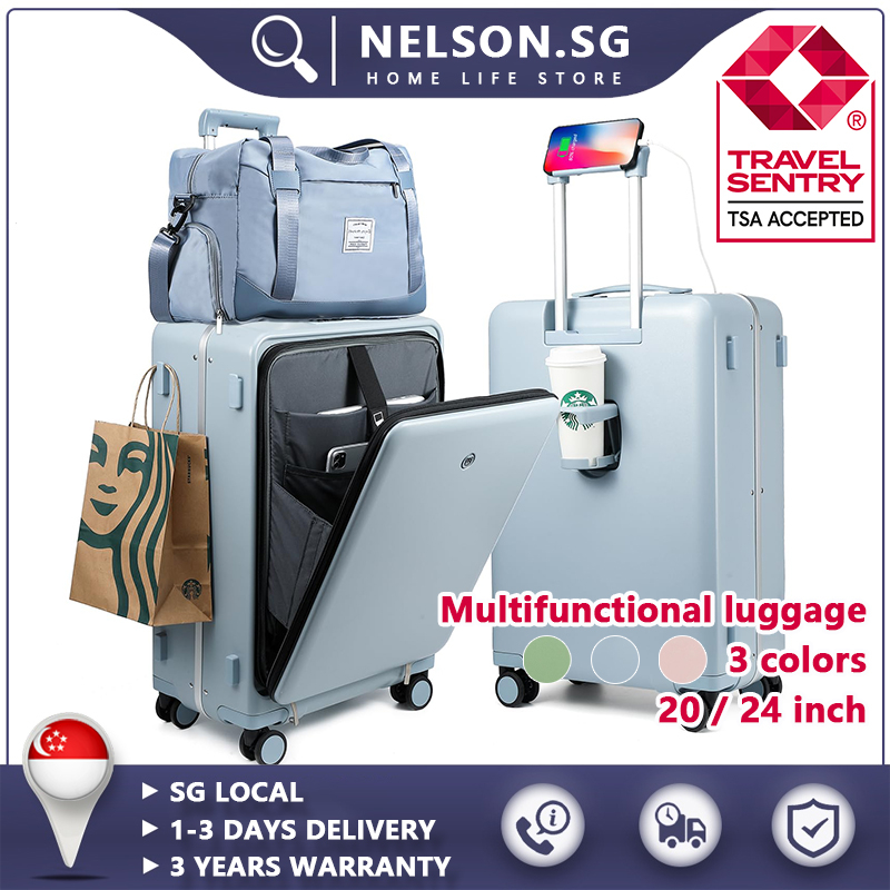 NELSON Carry On Luggage with Spinner Wheels and TSA Lock,Luggage with