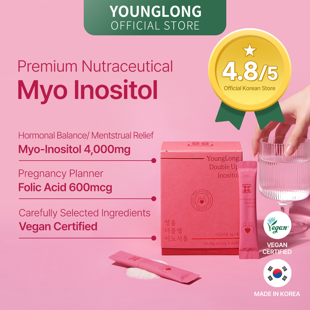 [YOUNGLONG] Premium Double Up 4g Inositol / PCOS, Irregular periods, Menstrual Relief, Pregnancy
