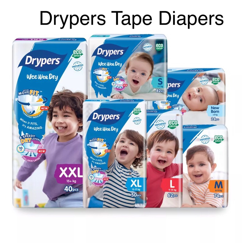 [READY STOCK]Drypers Wee Wee Dry Diapers [SIZE NB/S/M/L/XL/XXL