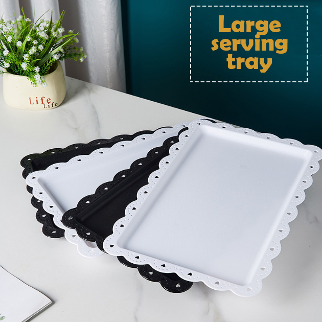 25 / 37cm Large serving tray party plate stand plastic plate dessert plating canapes platter