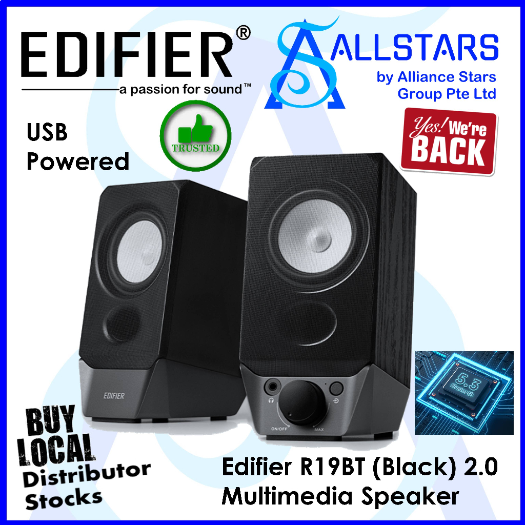 Edifier R19BT (Black) (Warranty 2years with BanLeong) | Shopee Singapore