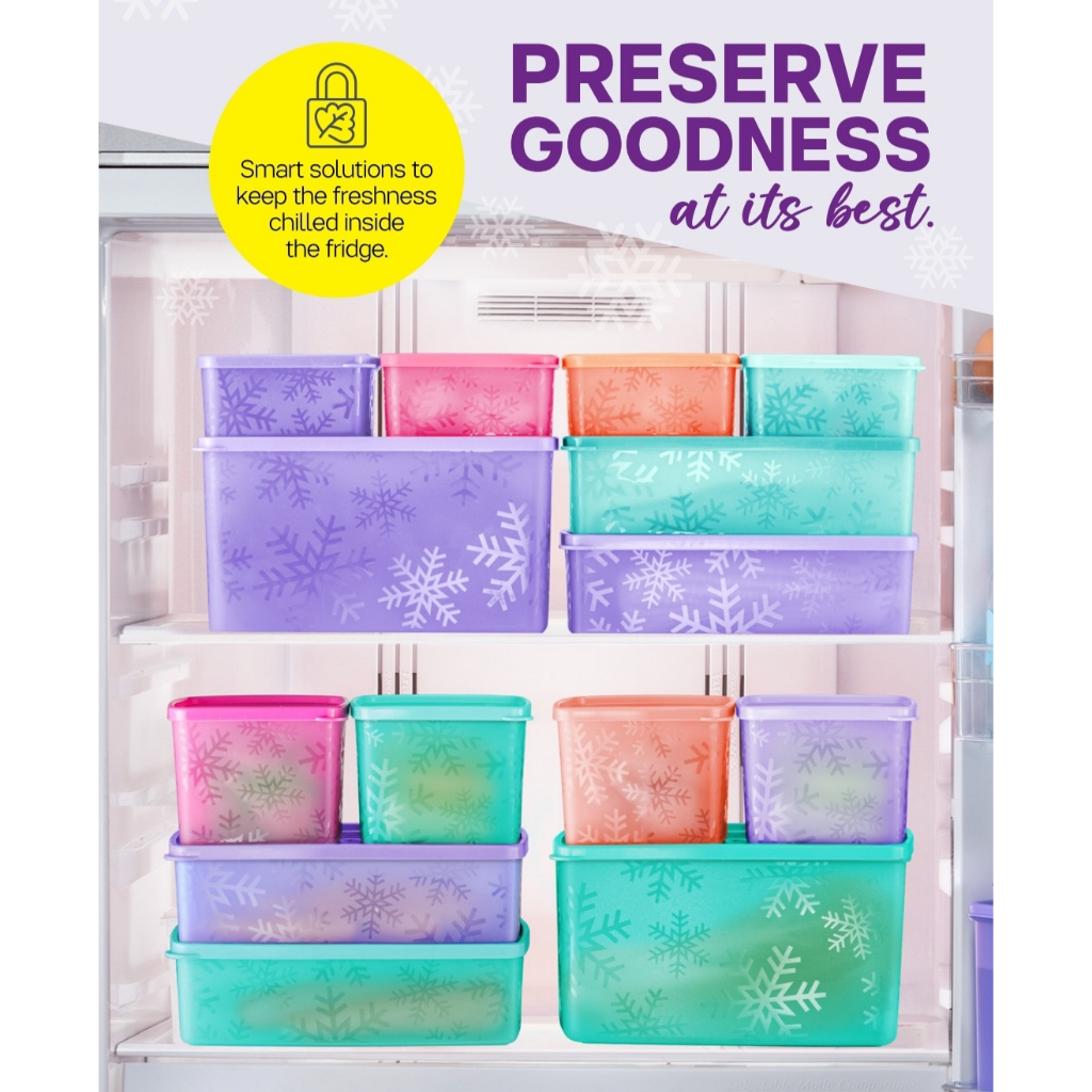 Tupperware Snowflake Medium Square Round 2.8L (NEW Limited Color ...