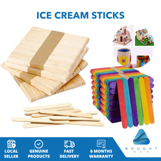 Colored Popsicle Sticks, Natural Wooden Ice Cream Multicolor