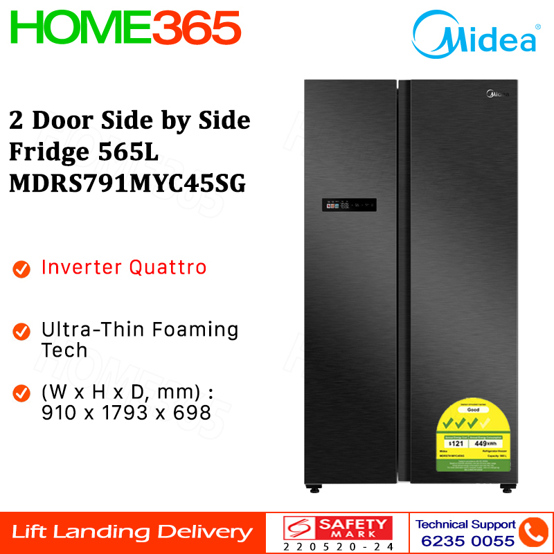 Midea 2 Door Side by Side Fridge 565L MDRS791MYC45SG Shopee Singapore