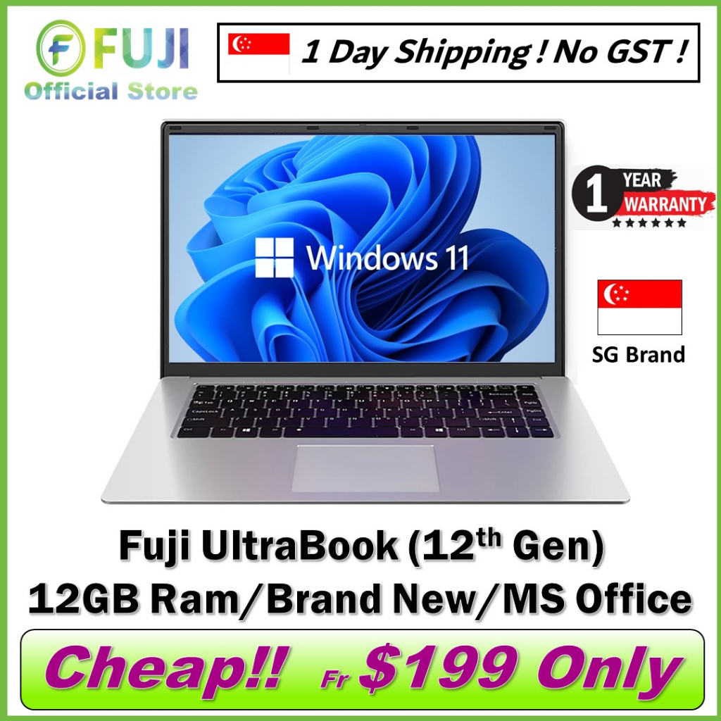 Brand New FUJI UltraBook Laptop / 12GB RAM  / 15.6 Inch / SSD / Windows 11 / MS Office / Local Seller / 1 Day Shipping
