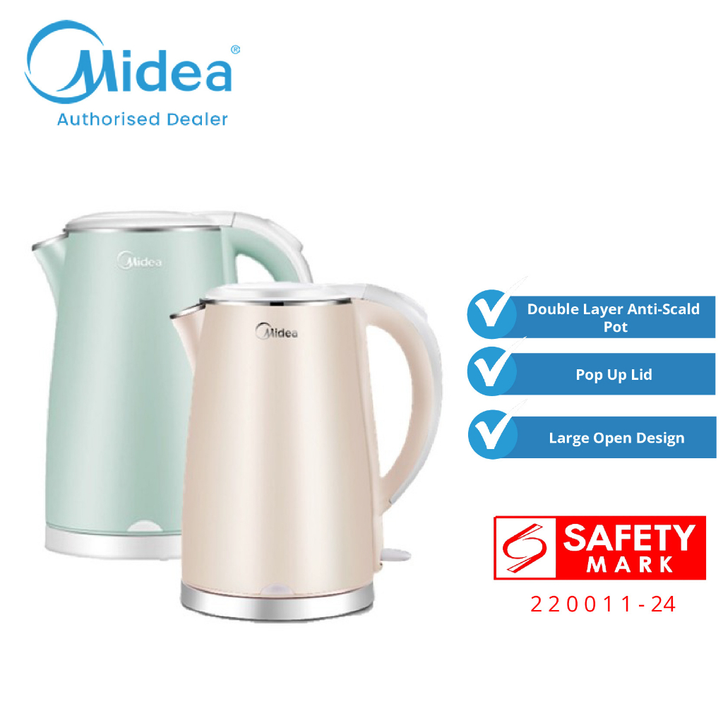 Midea 1.7L Electric Jug Kettle MKHJ1705 (Pink/Green) Shopee Singapore