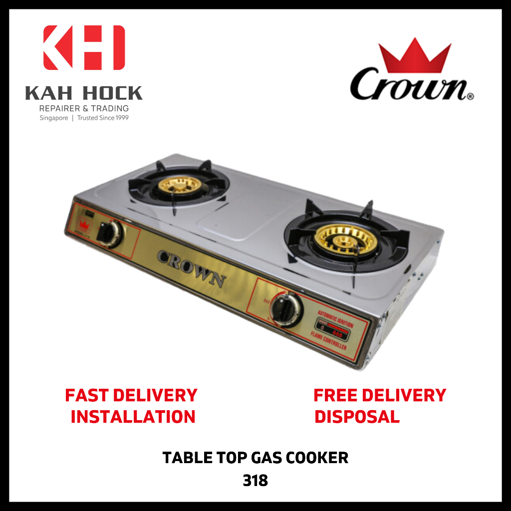 CROWN 318 2 BURNER TABLE TOP GAS COOKER 1 YEAR MANUFACTURER WARRANTY